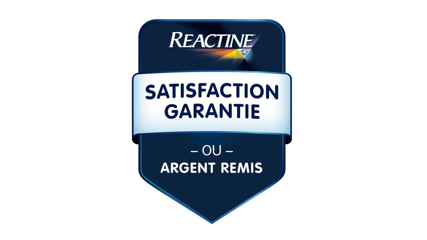 Reactine satisfaction garantie our argent remis logo
